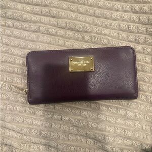 Michael Kors Dark Purple Leather Wallet